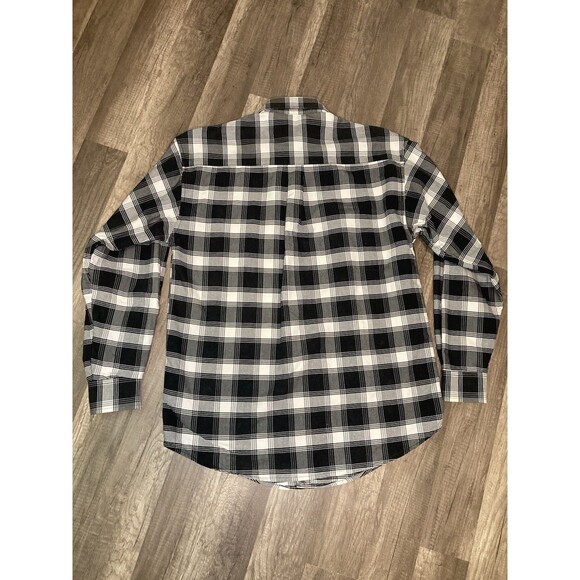 Wrangler 20X Mens L Western Plaid Long Sleeve Button Down Flip Cuff Black White - Picture 5 of 7